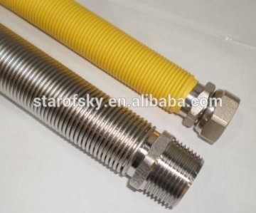 stainless steel gas pipe with yellow jacket cover