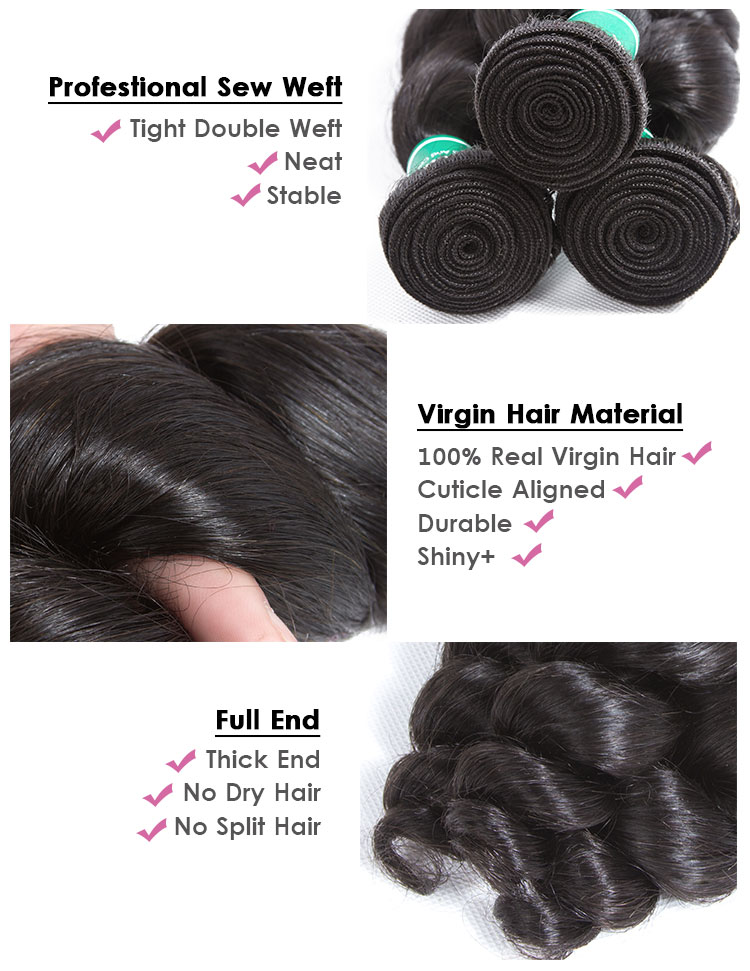 Direct Price Long Life Service Brazilian Loose Wave Hair Weave , No Chemical Treated Brazilian Human Hair