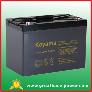 Faster Recharging Time Deep Cycle Battery for Marine Vessels 90ah 12V