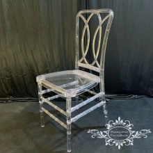Napoleon Chiavari Clear Resign PC Wedding Stackable KD Wedding Dining Chairs - Transparent Elegance