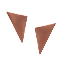 Gold triangle stud earrings for girls