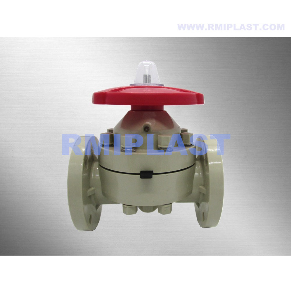 Valve de diaphragm PPH / PTFE DIN PN10