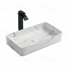 Customizable Patterned Bathroom Washbasin: Marble Sink, Rectangular & Circular Ceramic Countertop Basin