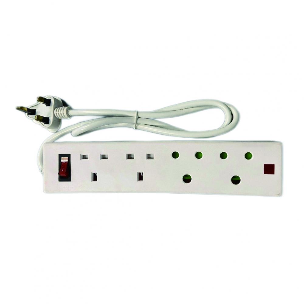 4 Way Extension Sockets With Switch Neon Indicator