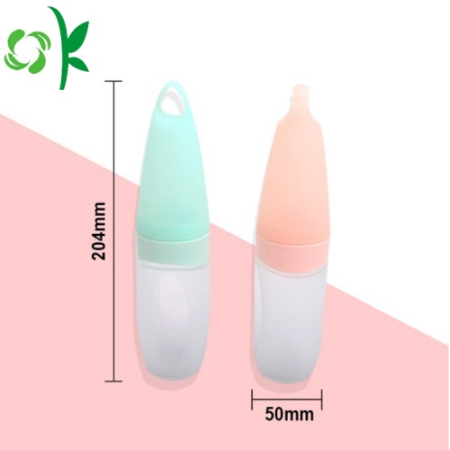 Silicone chai bé ăn muỗng bé bóp muỗng