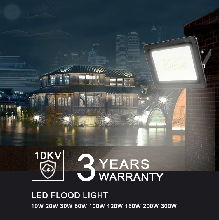 KCD slim IP65 10w 20w 30w 50w 100w LED flood light with Plug-in motion sensor PIR