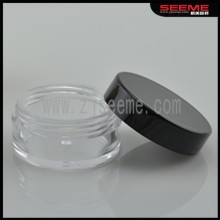 loose powder jar with rimmed lid sifter jar,clear round cosmetic loose powder jar with sifter