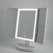 3 Color Lighted Desktop Trifold Make Up Mirror