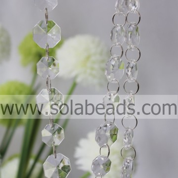 Cheapest 14mm&18mm Crystal Plastic Bead Chain Trimming