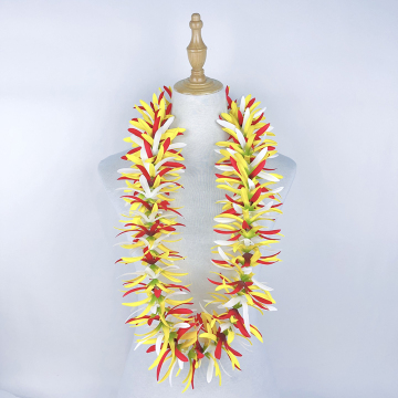 Colorful Artificial Velvet Spider Lily&Pearl Graduation Lei