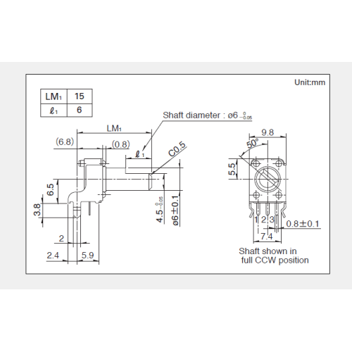 Rk09k serie Draaipotentiometer