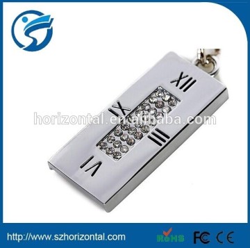 stainless steel material laser engraving logo USB flash drive keychain