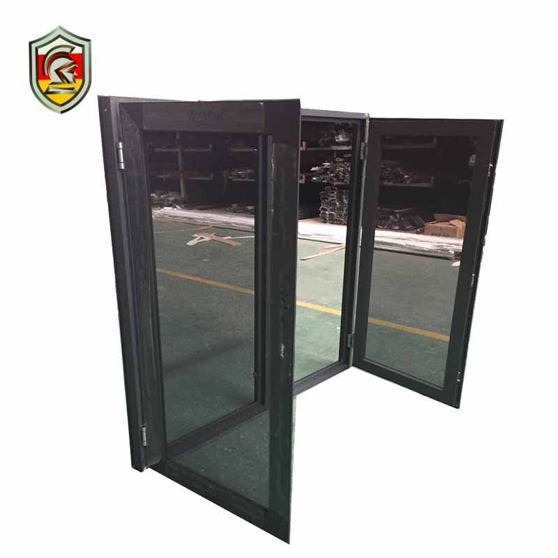 65 series thermal break insulation double swing opening aluminum window for sale