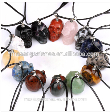 Natural Mini craved gems skull head pendant