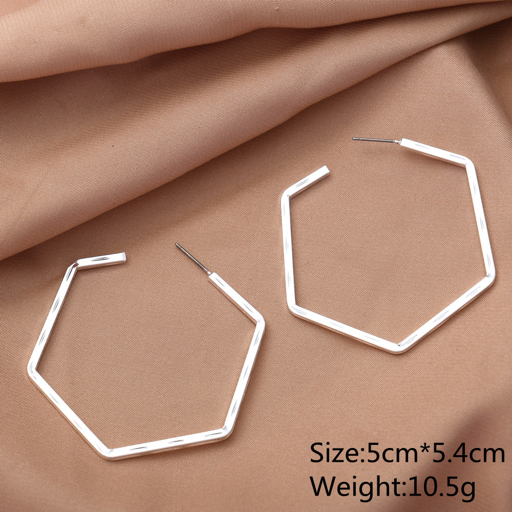 Factory direct simple geometric silver plated earrings silver hoop earrings women accessories wholesale