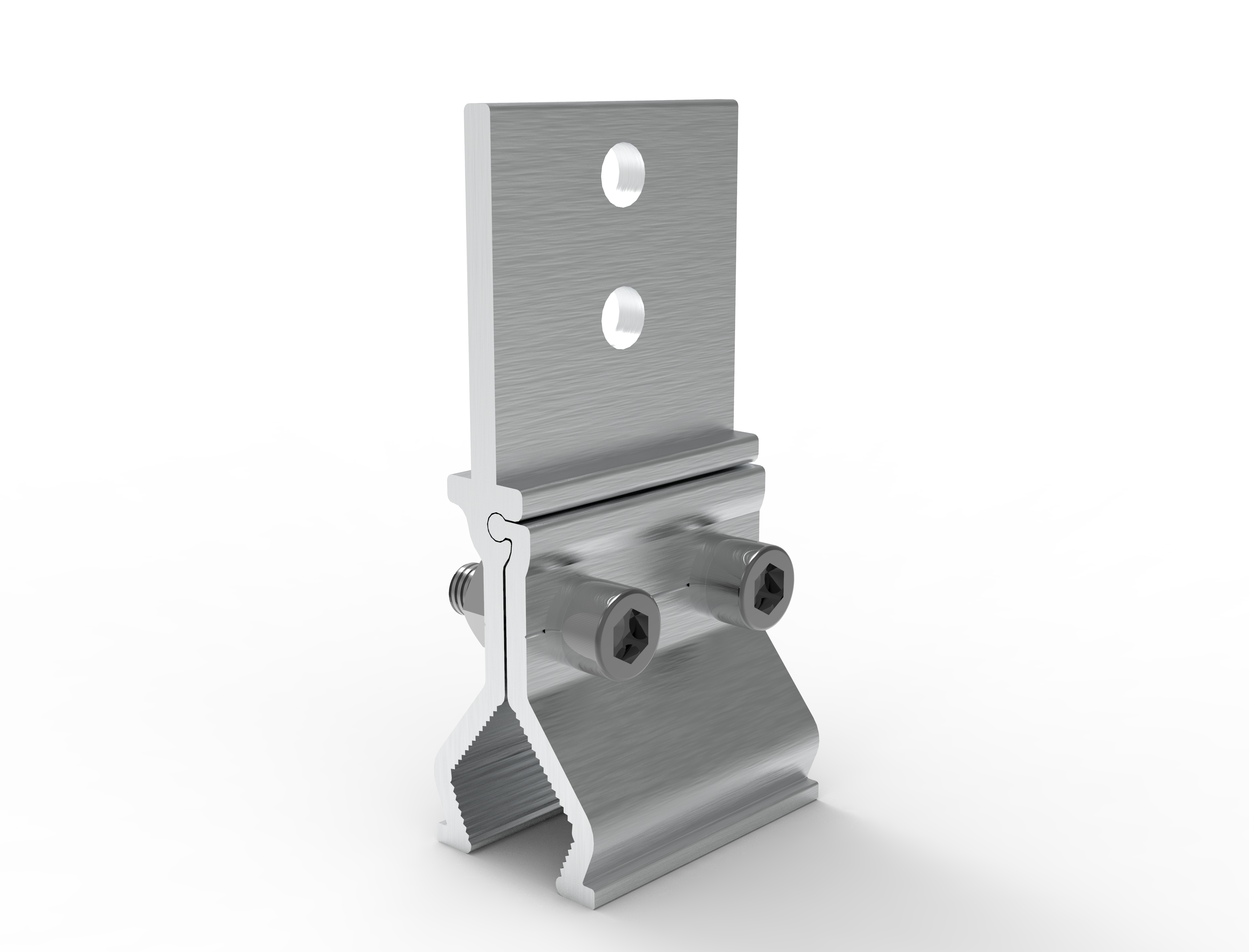 Abrazadera de aluminio para techo recto, versión extendida Extended Version Straight Roof Aluminum Clamp