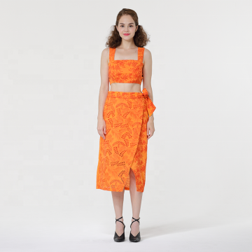 sexy fashion embroidery Split Skirt