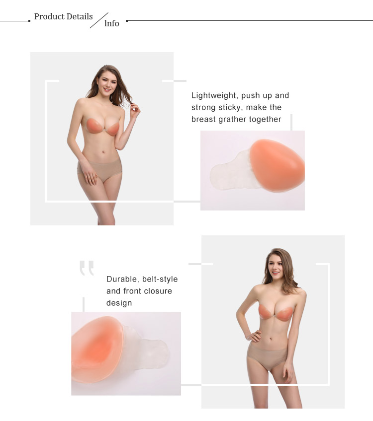 Silicone Bra Self adhesive Stick On Gel Push Up Strapless Backless Invisible Bras Adhesive Bra