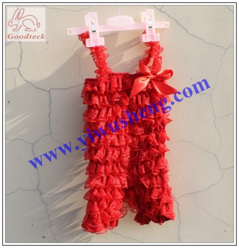 Wholesale hot sale baby lace romper,cute red lace romper for baby girls