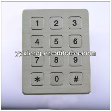 waterproof stainless steel vending machine keypad