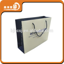 hot stamping strong white paper bags rope handle