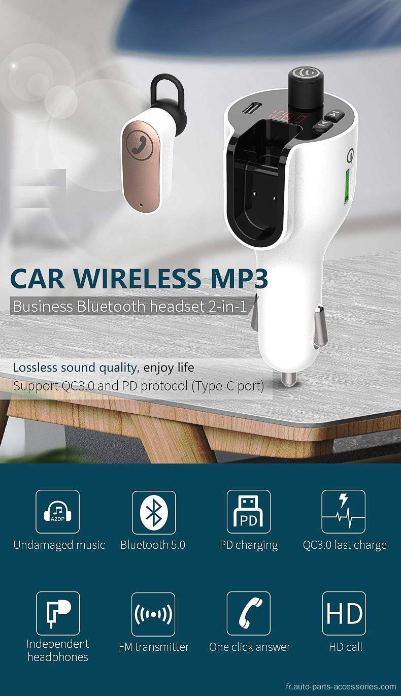 Prise en charge du lecteur MP3 USB de charge PD avec casque