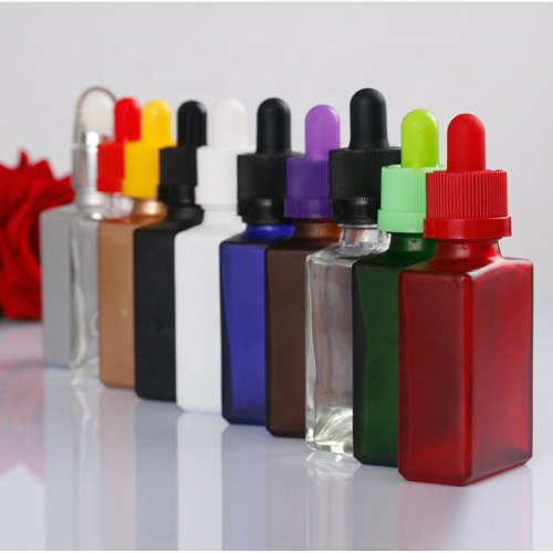 30ml bunte quadratische Glas-Tropfflaschen