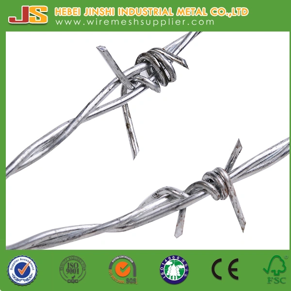 14 Gauge Galvanized Twisted Barbed Wire