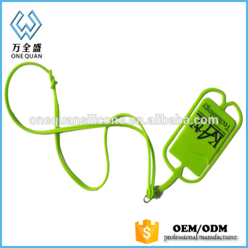 Customize Silicone Mobile Phone Lanyard/cheap Silicone Neck Lanyard With Card Holder