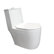 Toilette monobloc siphonique en céramique avec couvercle de siège