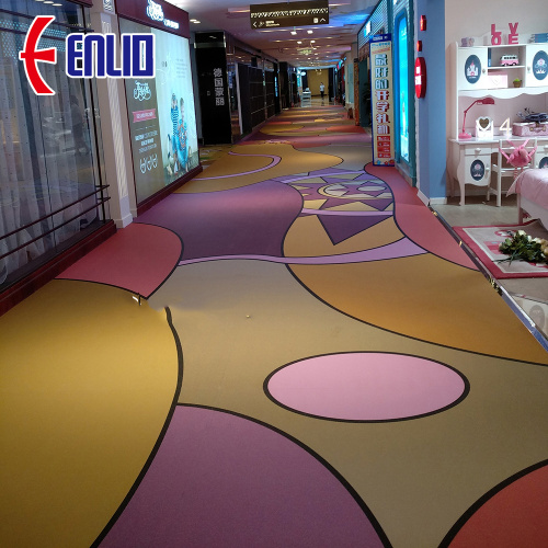 Gym mat in plastic flooring with customized pattern