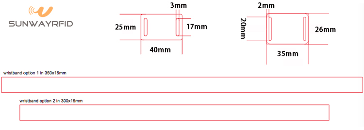 tamaño de la pulsera de tela fabric wristband size