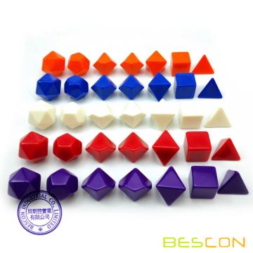 Bescon Blank Polyhedral RPG Dice 35pcs Assorted Colors Set, Solid Colors in Complete Set of 7, One Set for Each Color, DIY Dice