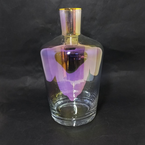 wholesale colored plating glass decanter with stopper