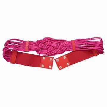 Femminile / cintura della ragazza in tessuto con rose finisce di cera ed elastico rosso