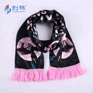 100% Polyester Customized Printing Satin Football Scarf