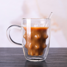 taza de cristal de la pared del doble del café caliente de la venta del Amazonas