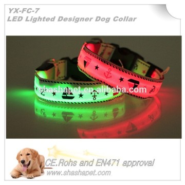 Sailing Designer LED pet collar with L.E.D Lighted dog collar