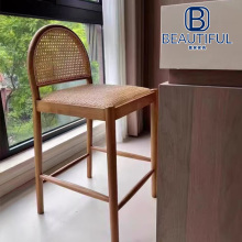 Handcrafted Rattan Bar Stools with Cushion