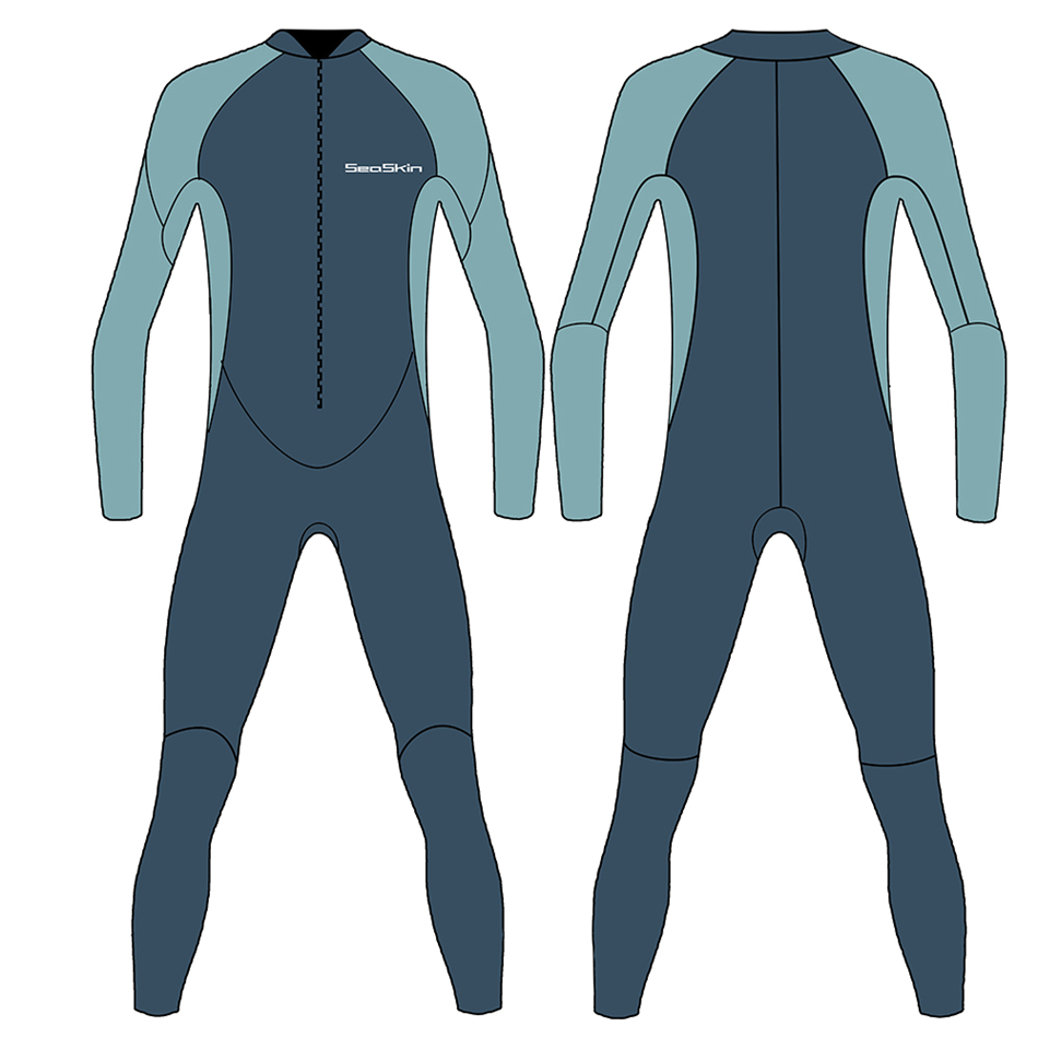 Zip depan neoprene seaskin satu bahagian penuh wetsuits