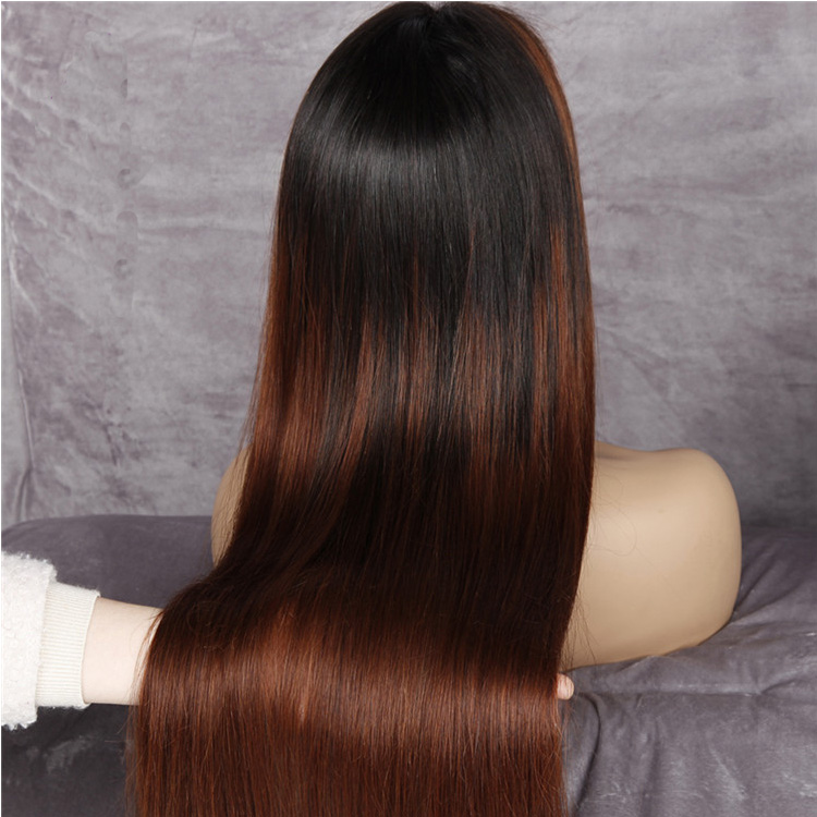 Ombre T1B/30 Wig Straight Hair Glueless 30"Brazilian Human Hair Wigs For Women LSY 180% Honey Blonde Hair Wig