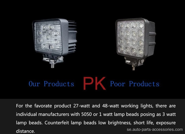 fyrkantig LED -arbetsljus kombinationsljus