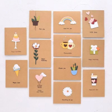 Customizable kraft paper cards as needed