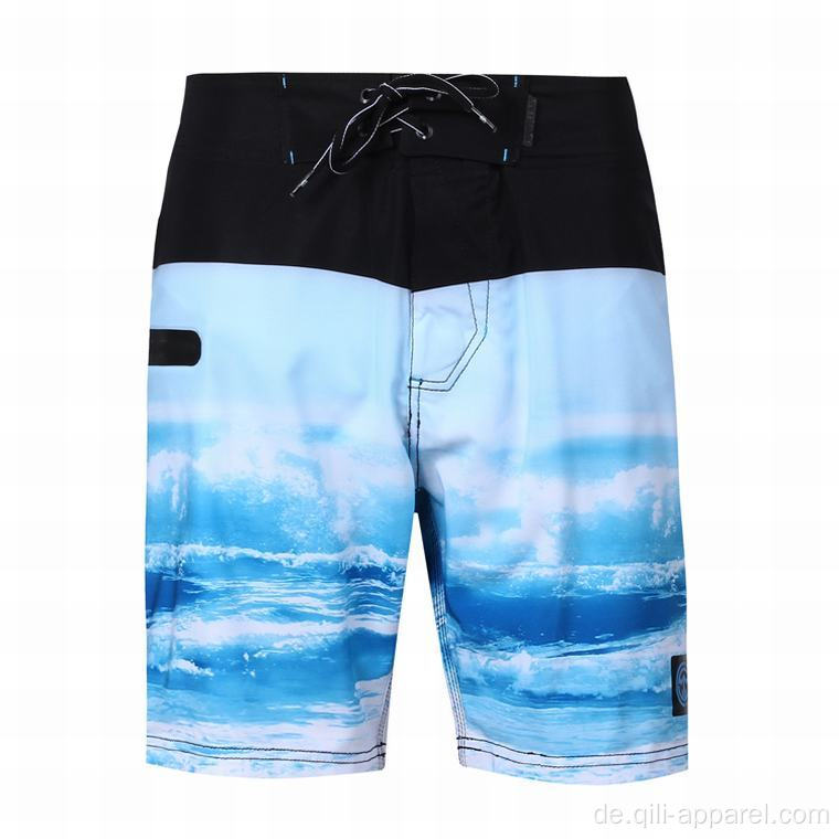 Badebekleidungs-Boardshorts 4-Wege-Stretch-Shorts mit Hawaii-Print