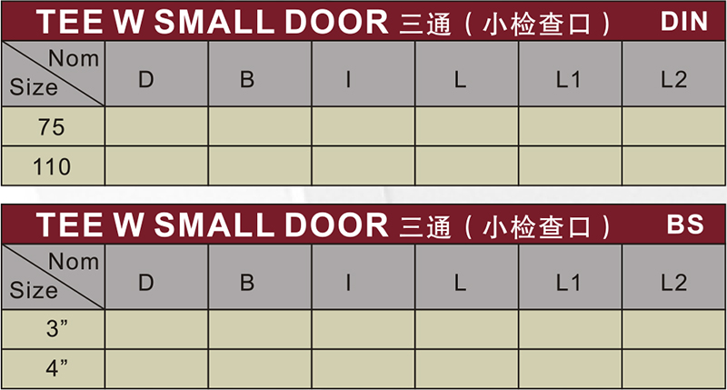 Din Drainage Upvc Tee Back Door