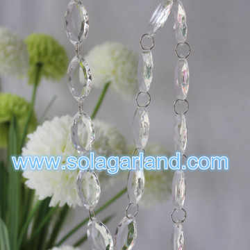 Acrylic Crystal Diamond Cut Shuttle Beads Garland With Silver Key Ring