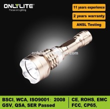 Golden Aluminium high power led focusing flashlight