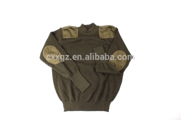 Commando military wool sweater, army green wool sweater