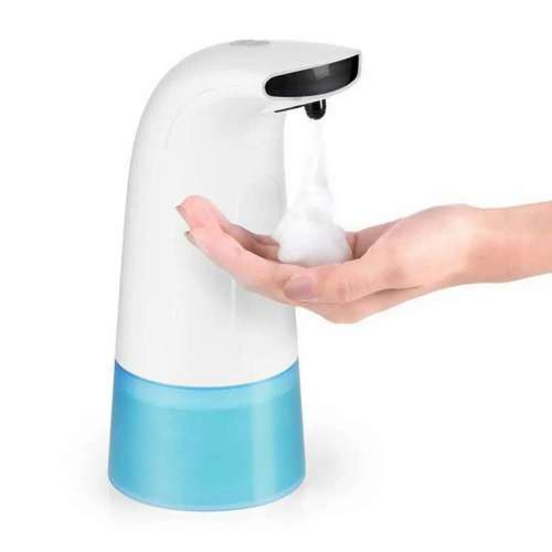 Dispensador de sabonete com sensor de névoa líquido em pé de mesa em ABS sem toque branco com sensor automático