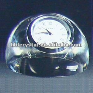 Half Ball Crystal Clock Paperweight